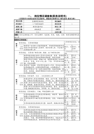仓储保管班班长岗