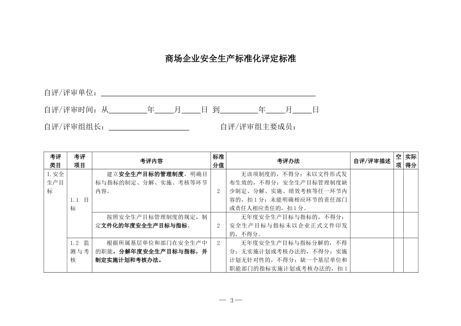 22商场企业安全生产标准化评定标准_第3页