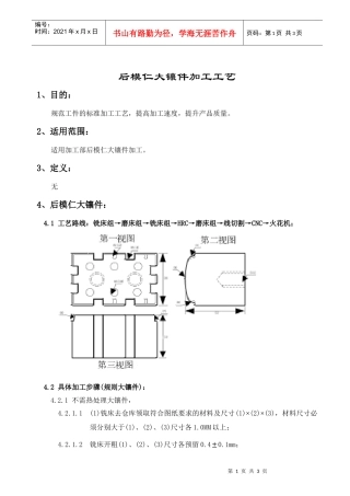 后模仁镶件加工工艺