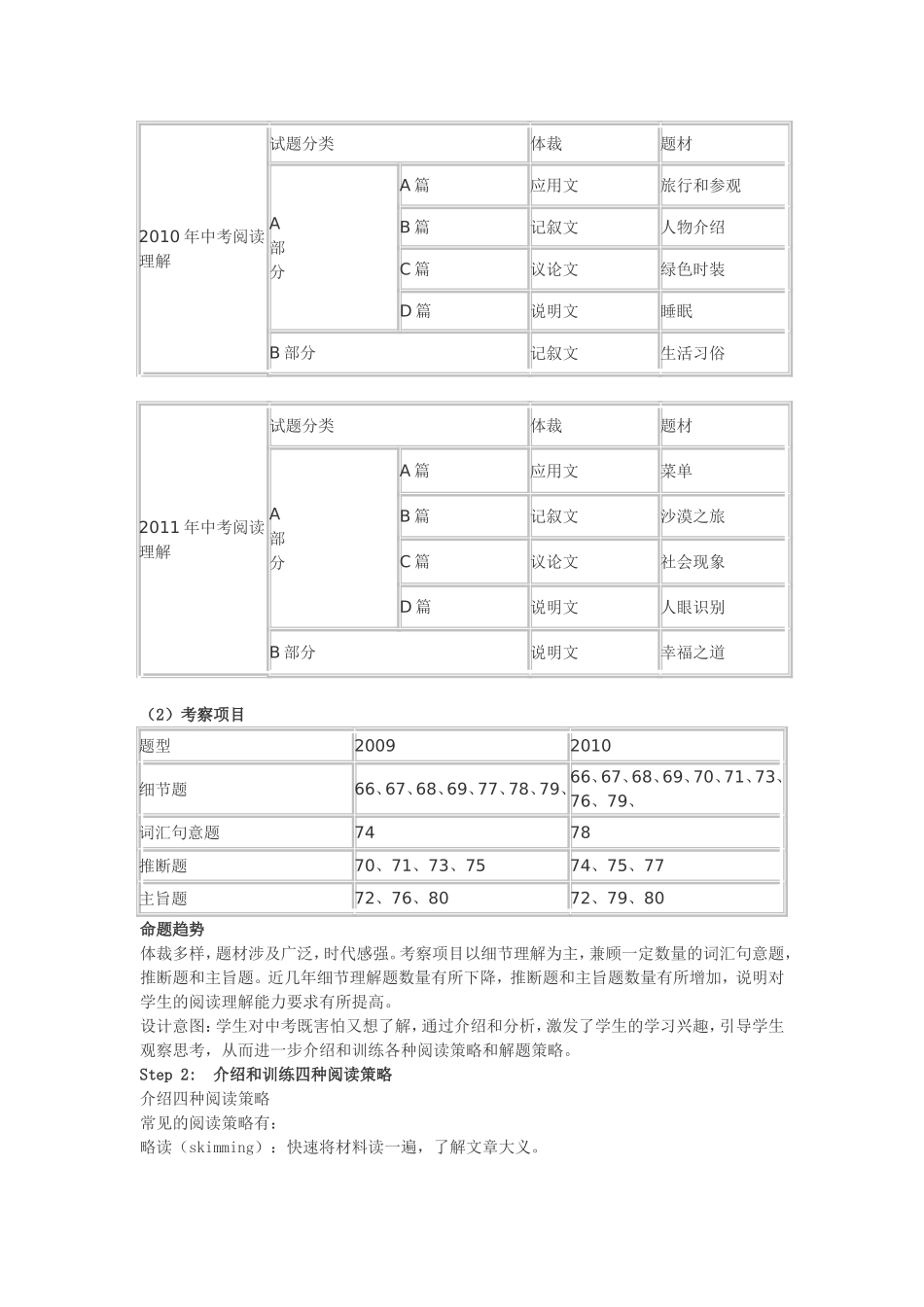 中考英语阅读理解专题教学设计_第2页
