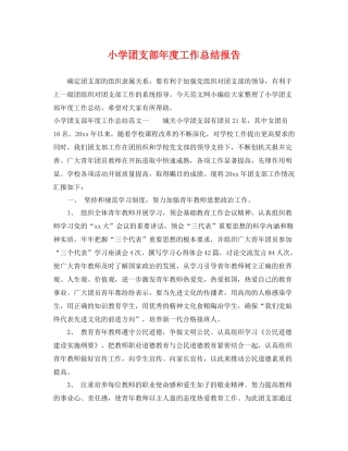小学团支部年度工作总结报告 
