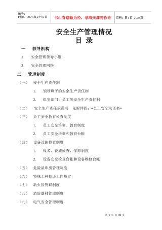 安全生产管理情况(参考)