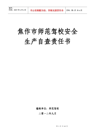 师范驾校安全生产自查表