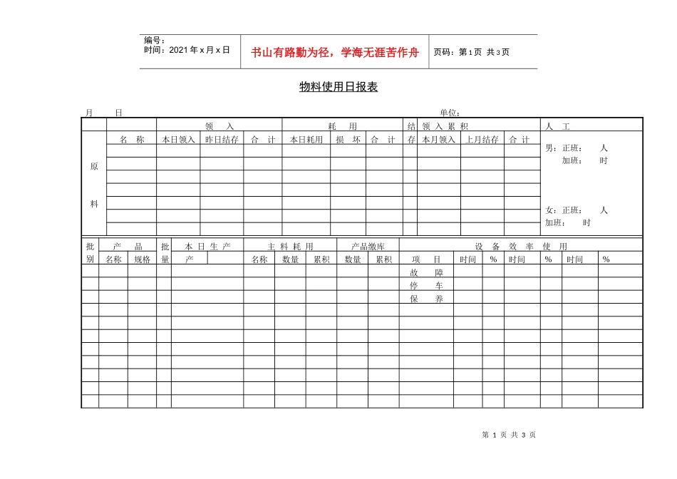 物料使用日报表_第1页