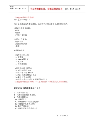 6Sigma项目运作实例-90页new