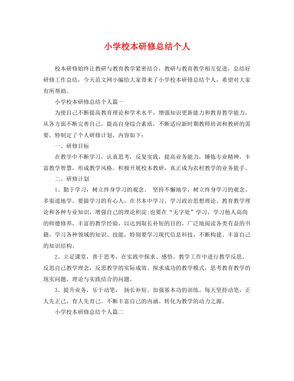 小学校本研修总结个人 _第1页