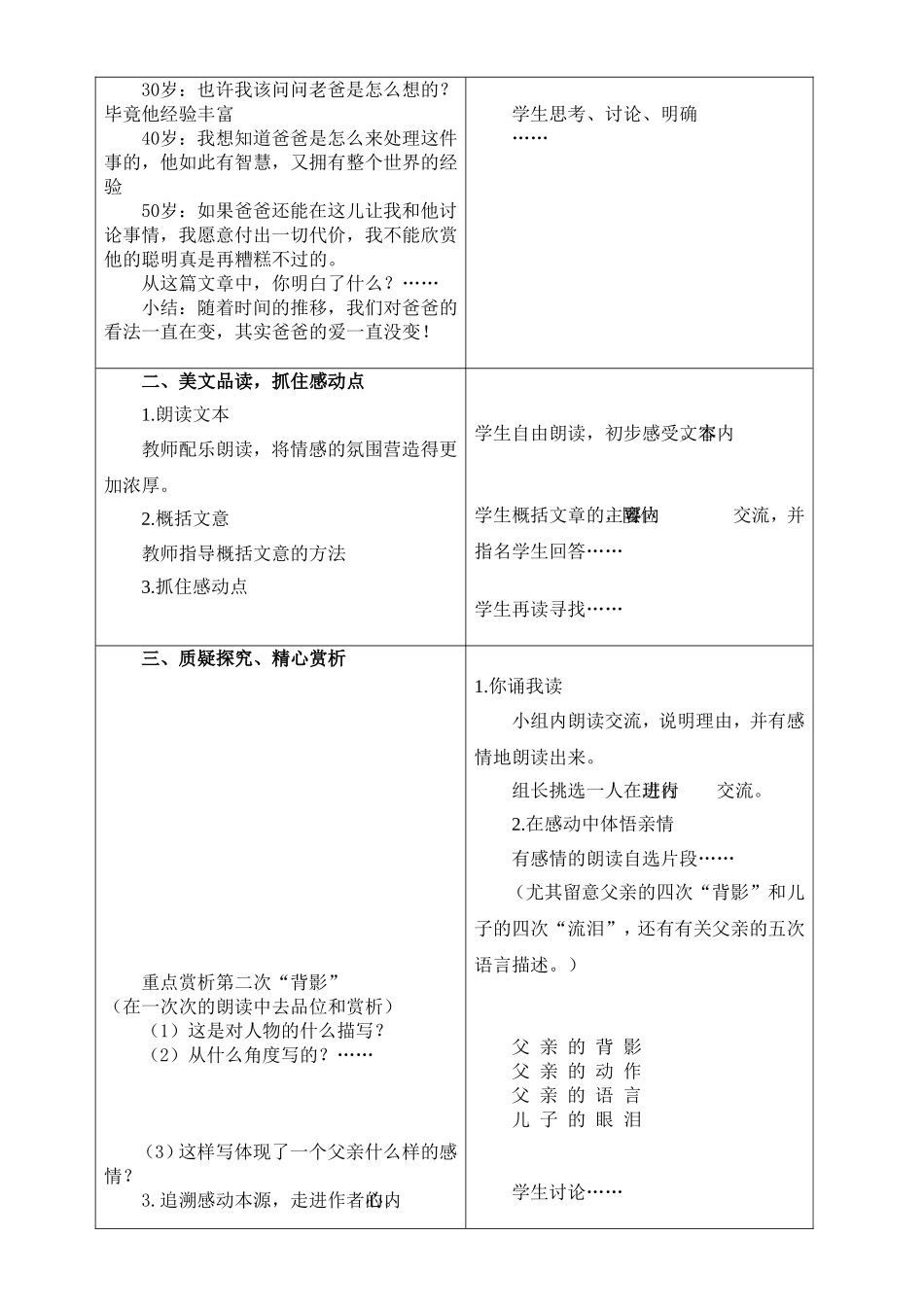 优秀教案设计《背影》_第2页