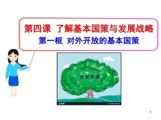 第四课第一框对外开放的基本国策