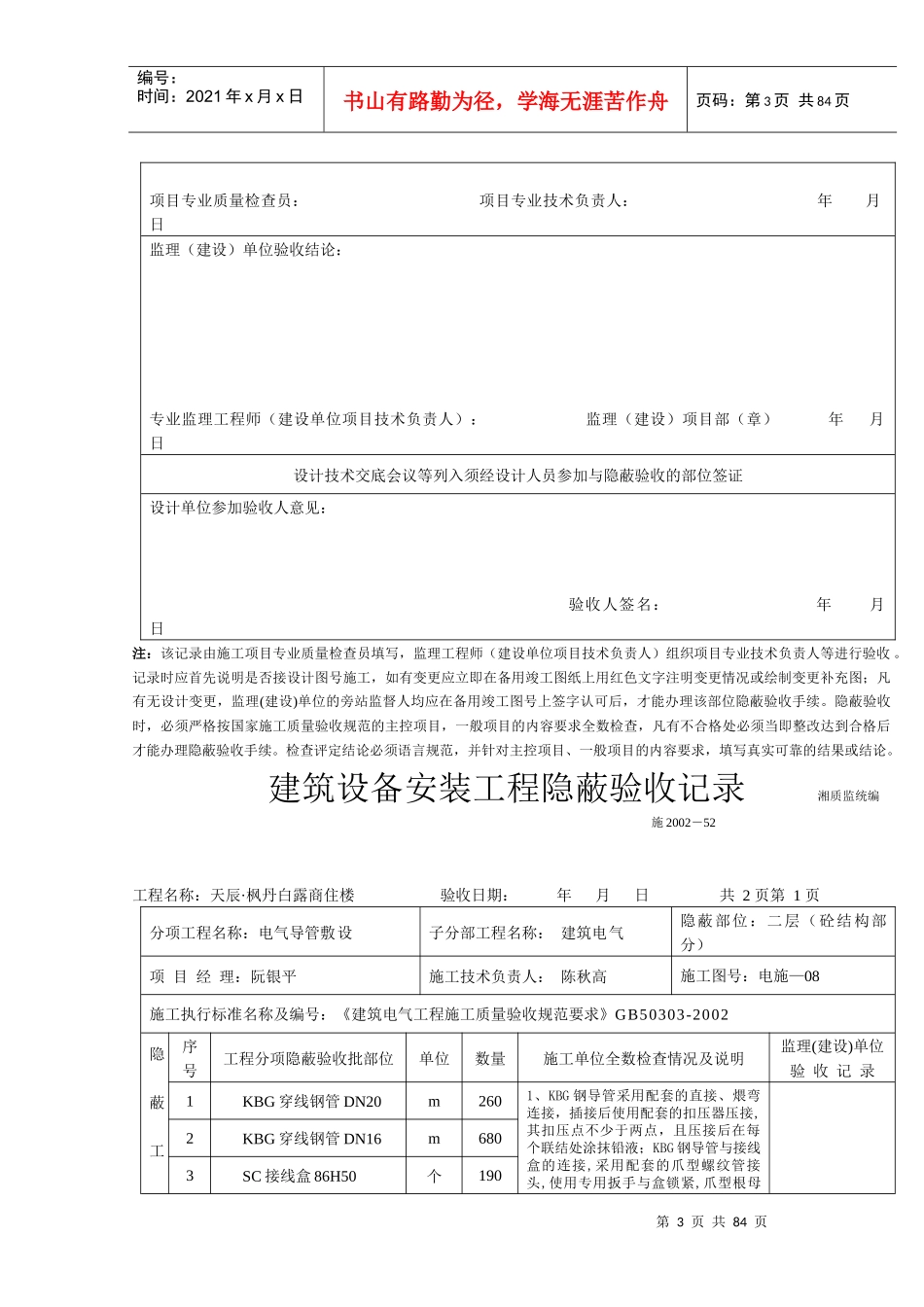 建筑设备安装工程隐蔽验收记录_第3页