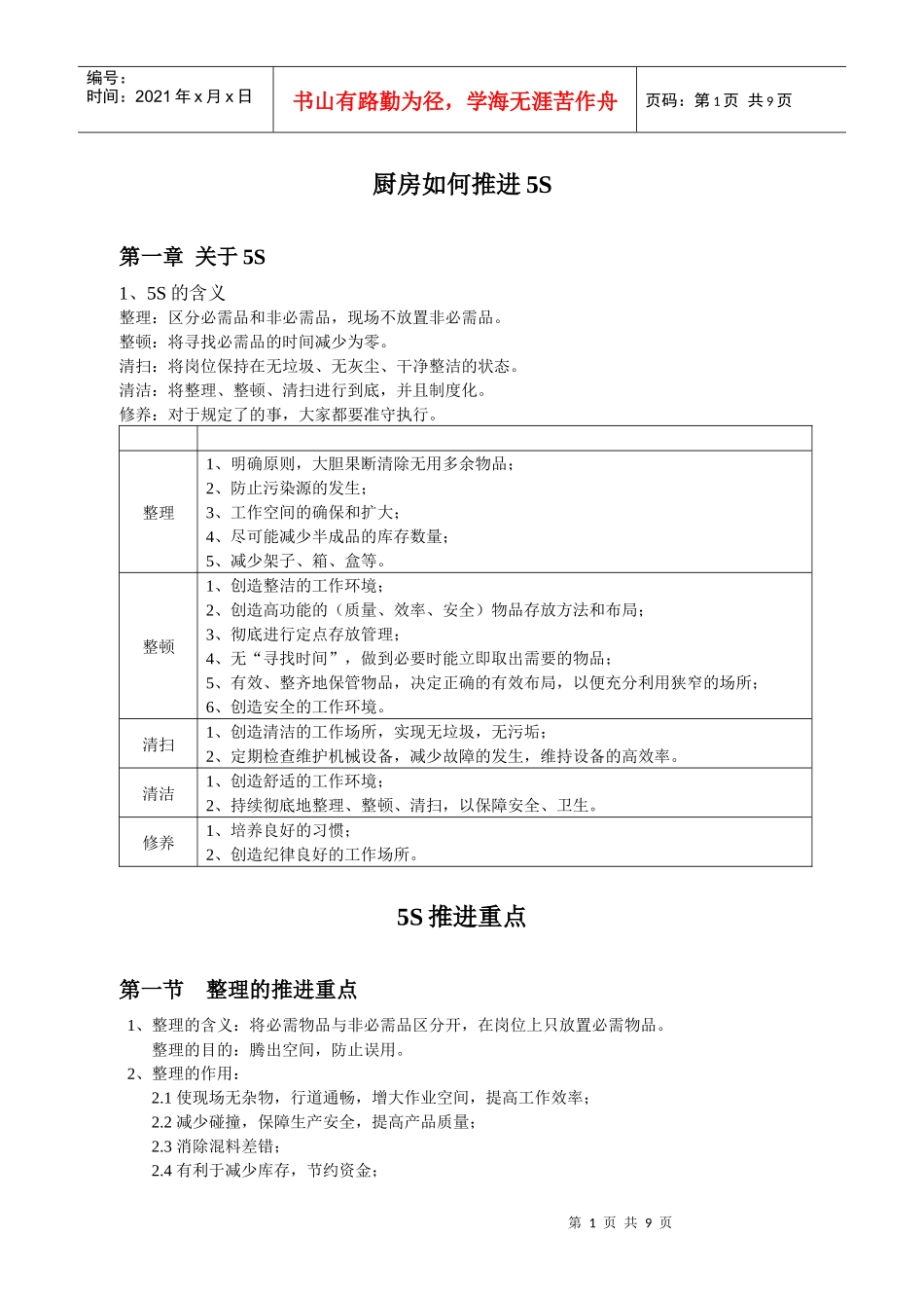 厨房如何推进5S_第1页