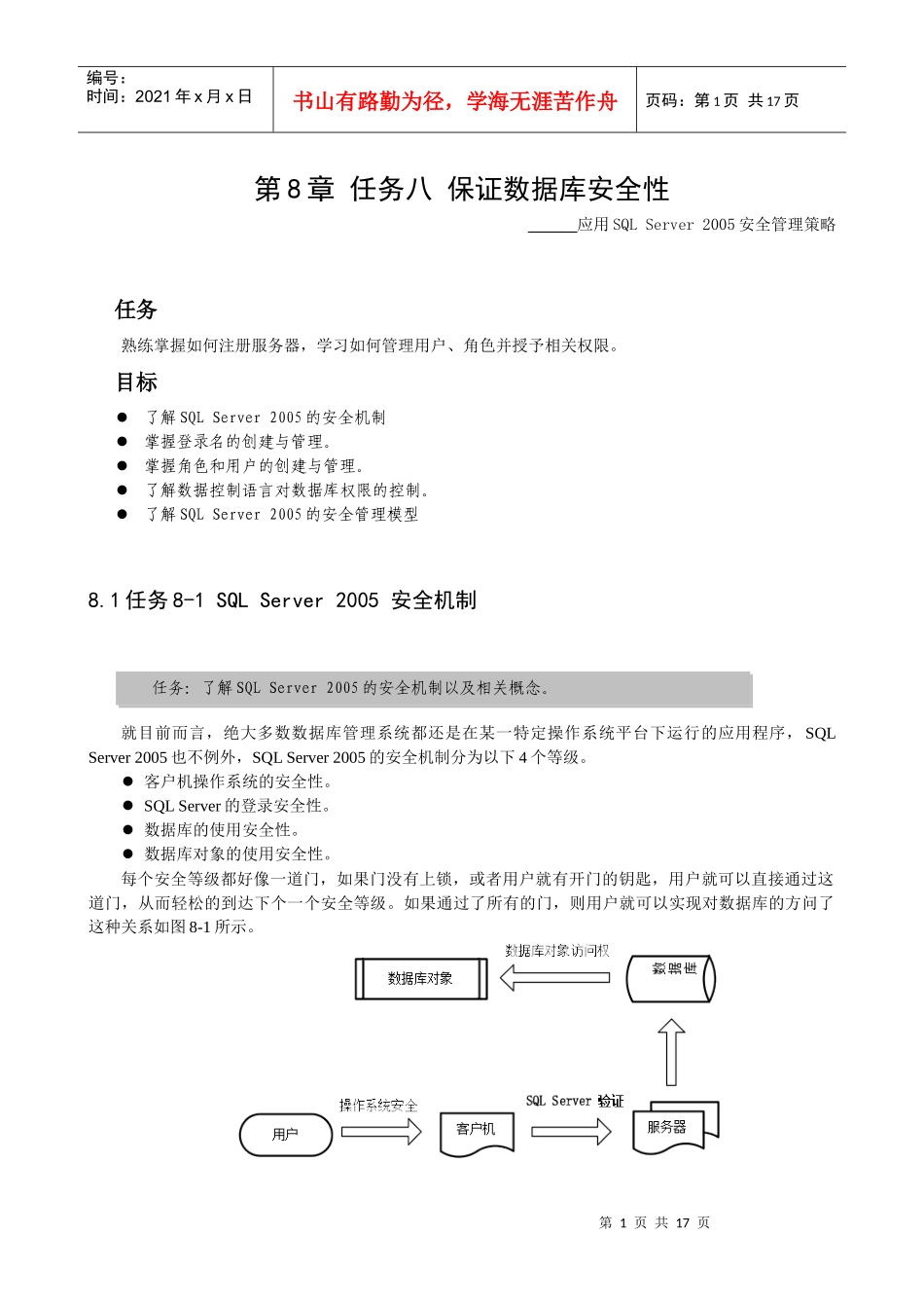 第8章SQL_Server_XXXX的安全管理_第1页