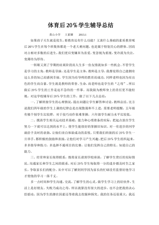 后百分之二十辅导总结