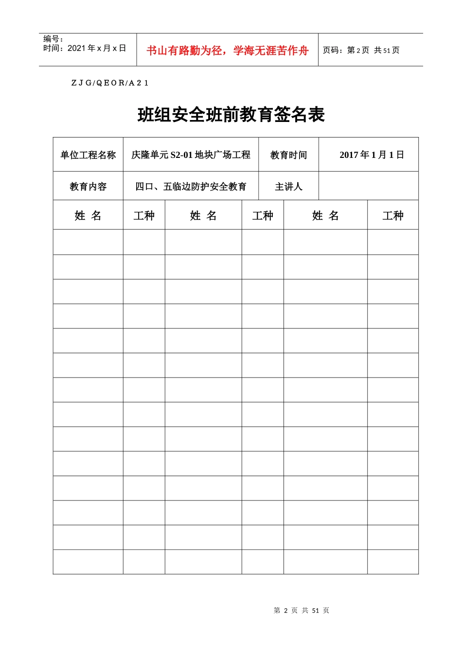 班组安全生产班前教育记录_第2页