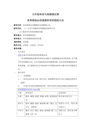 体育锻炼必须遵循科学的锻炼方法