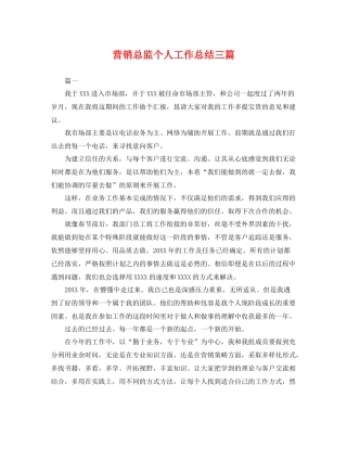 营销总监个人工作总结三篇 