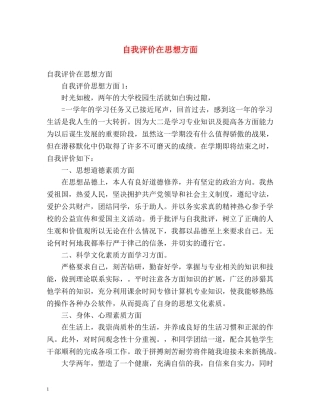 自我评价在思想方面 