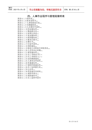 人事作业程序与管理附表