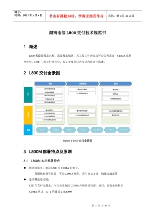 电信L800交付技术规范书