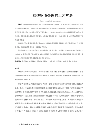 转炉钢渣处理的工艺方法(DOC38页)