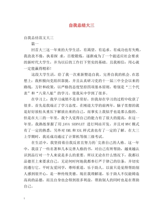 自我总结大三 
