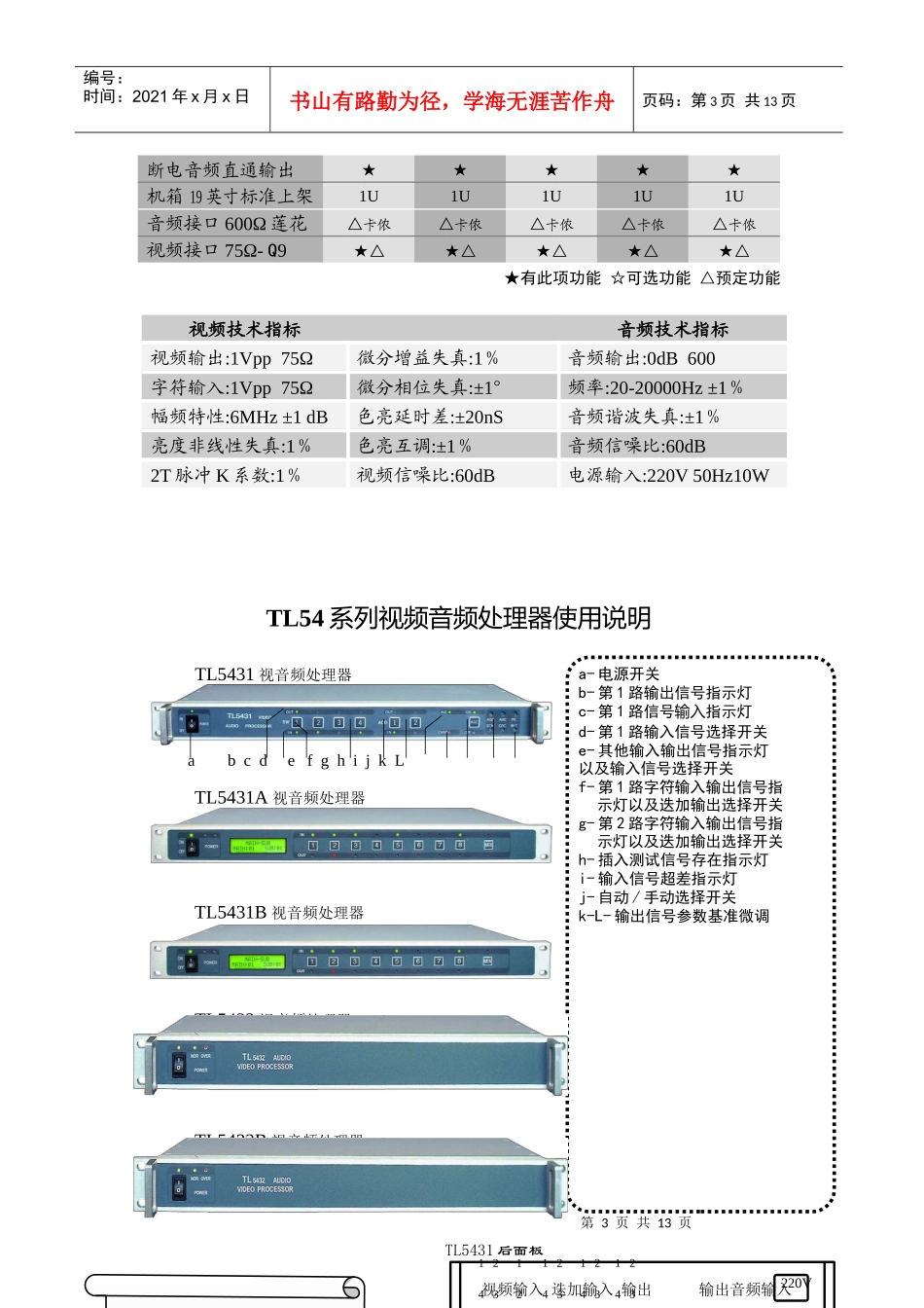 TL5432B系列视频音频处理器是电视中心的重要设备_第3页
