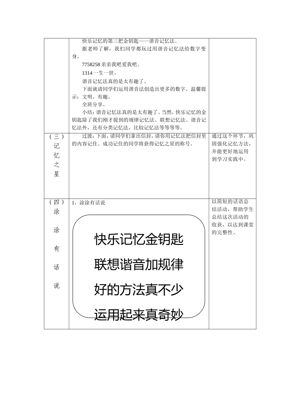 快乐记忆的金钥匙教案_第3页