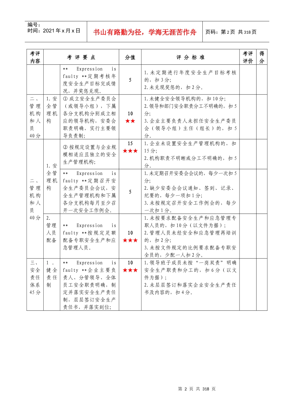 山东省交通运输企业安全生产标准化达标考评细则(重要)_第2页