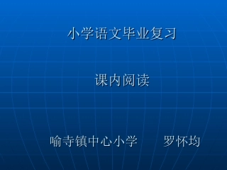 小学语文毕业复习（课内阅读）