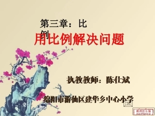 用比例解决问题练习课件3