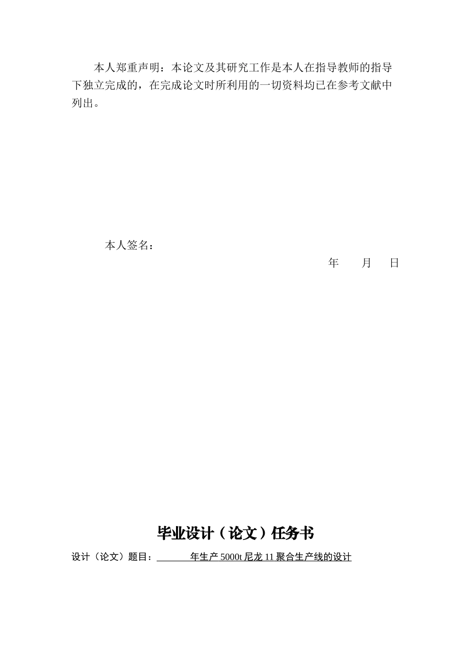 年生产5000t尼龙聚合生产线的设计论文_第2页