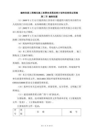 编制依据工程概况施工部署体系图进度计划和进度保证措施