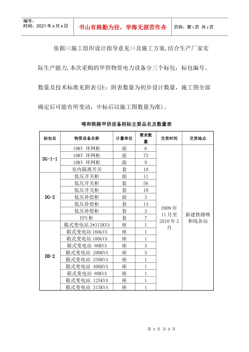 依据施工组织设计指导意见及施工方案,结合生产厂家实际生产能力_第1页
