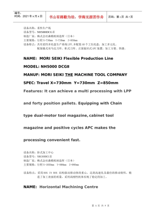 设备标牌中英文对照