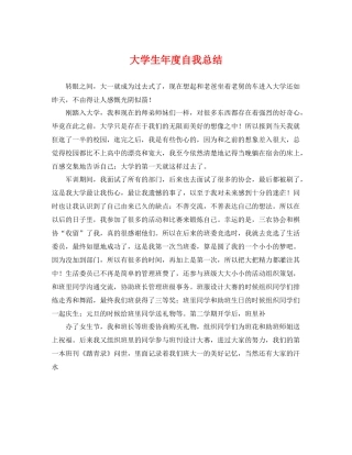 大学生年度自我总结 