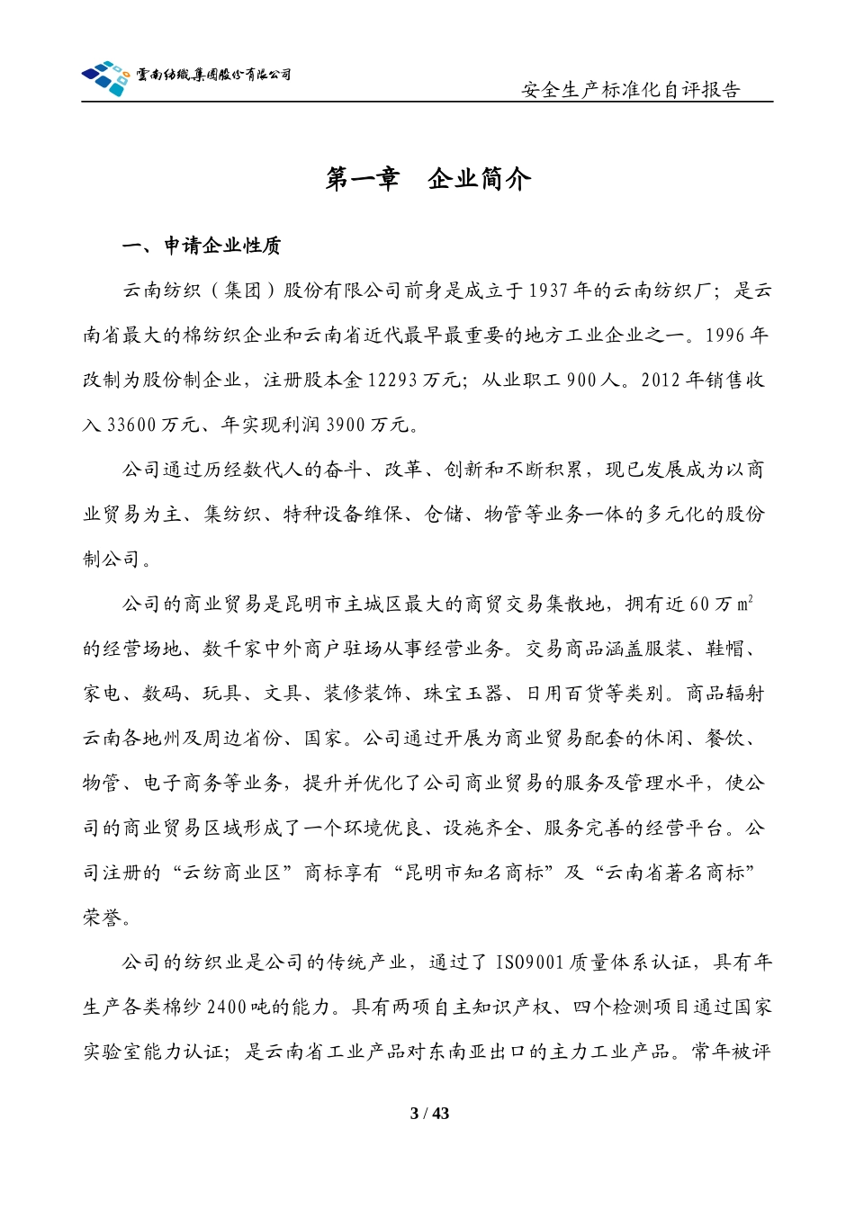 某股份公司安全生产标准化自评报告_第3页