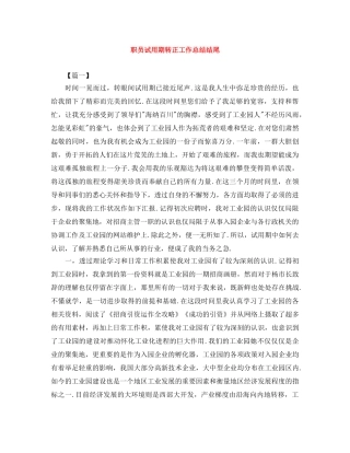 职员试用期转正工作总结结尾 