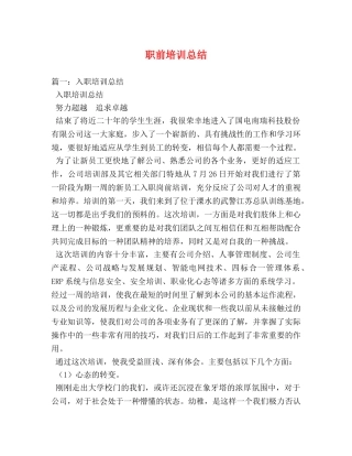 职前培训总结 