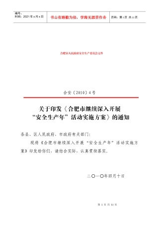 XXXX年全市安全生产工作要点(1)