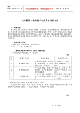 汽车检测与维修技术专业介绍