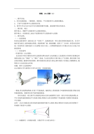 数学：291投影（第1课时）教案 (4)