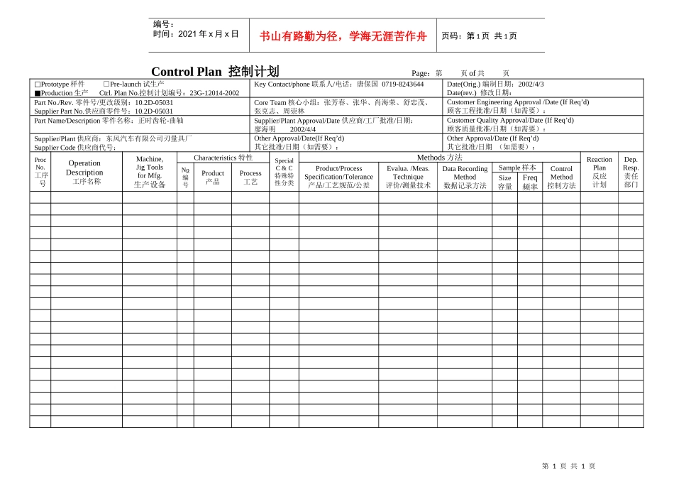 PPAP05控制计划-05031_第1页
