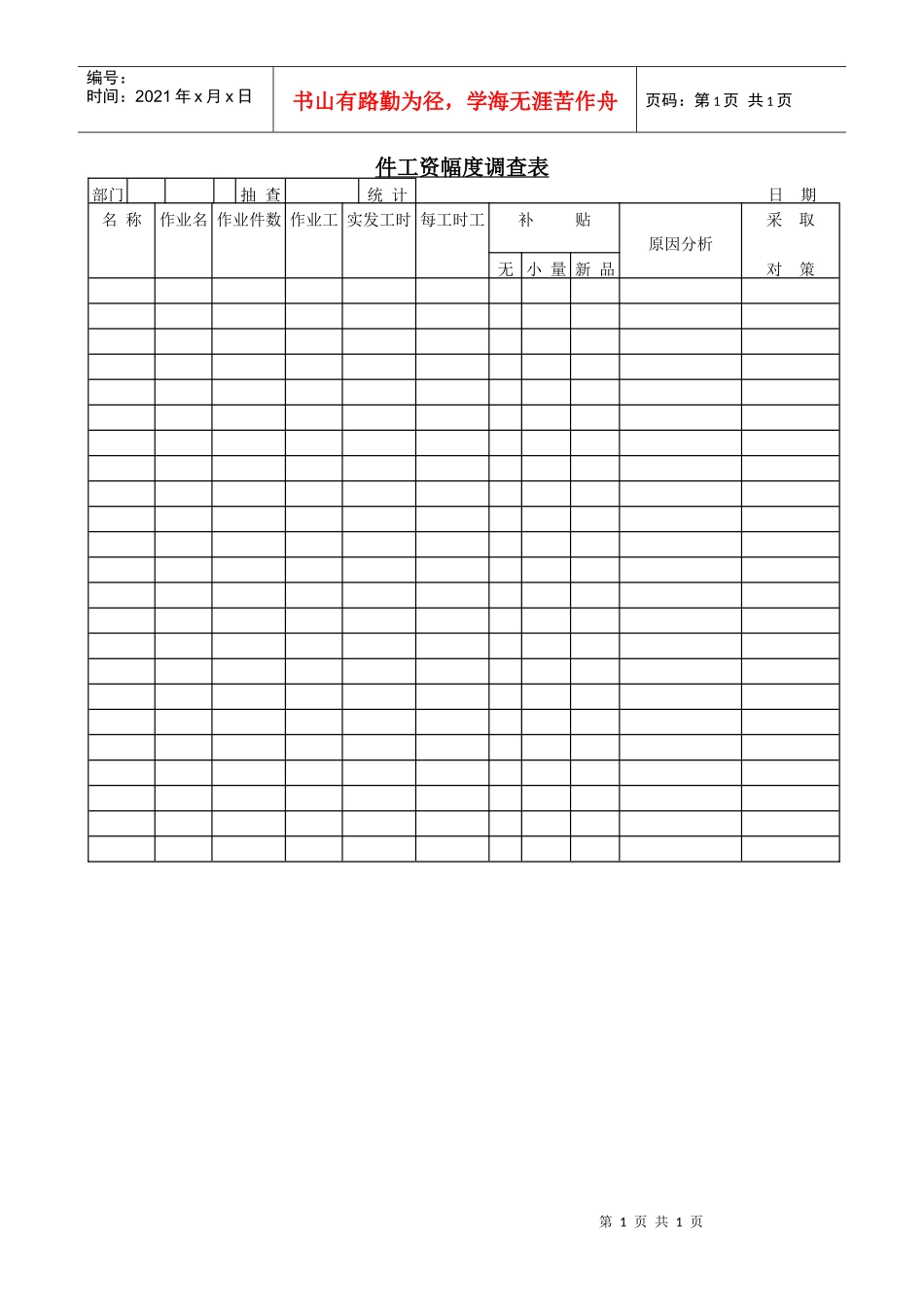 生产计件工资幅度调查表_第1页