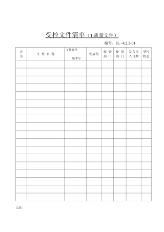 医疗器械生产记录