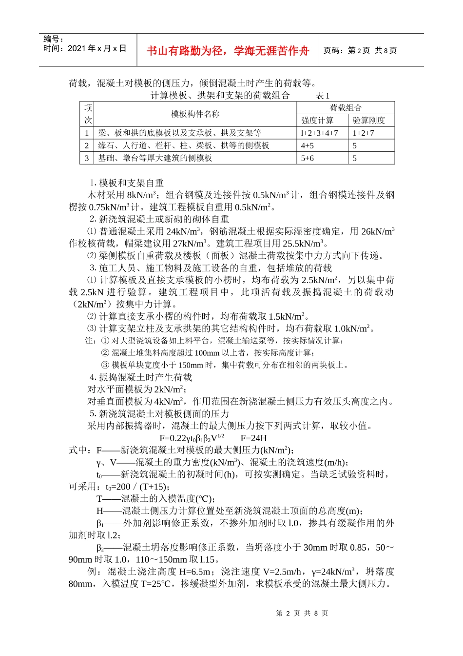 模板支架体系的简易结构计算方法介绍_第2页