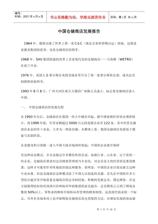 中国仓储商店发展报告doc12