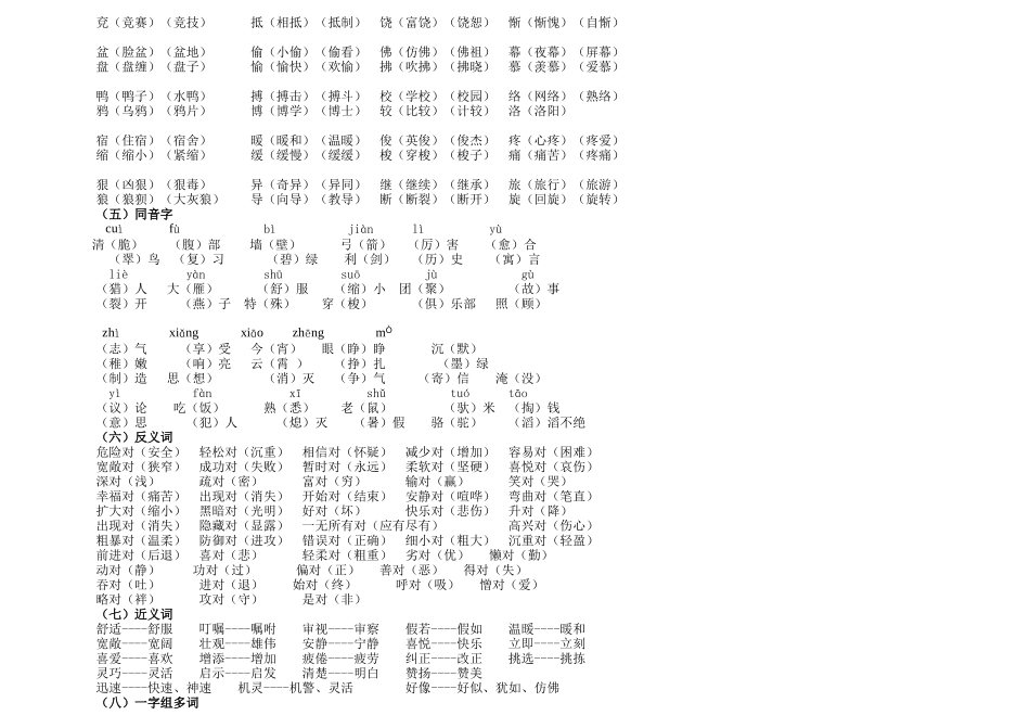 重要人教版小学语文小学三年级语文下册期末总复习资料[1]_第3页