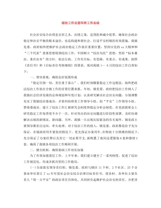 综治工作自查年终工作总结 