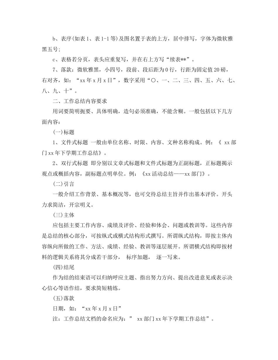 2020年工作总结格式要求 _第2页