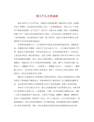 员工个人工作总结 