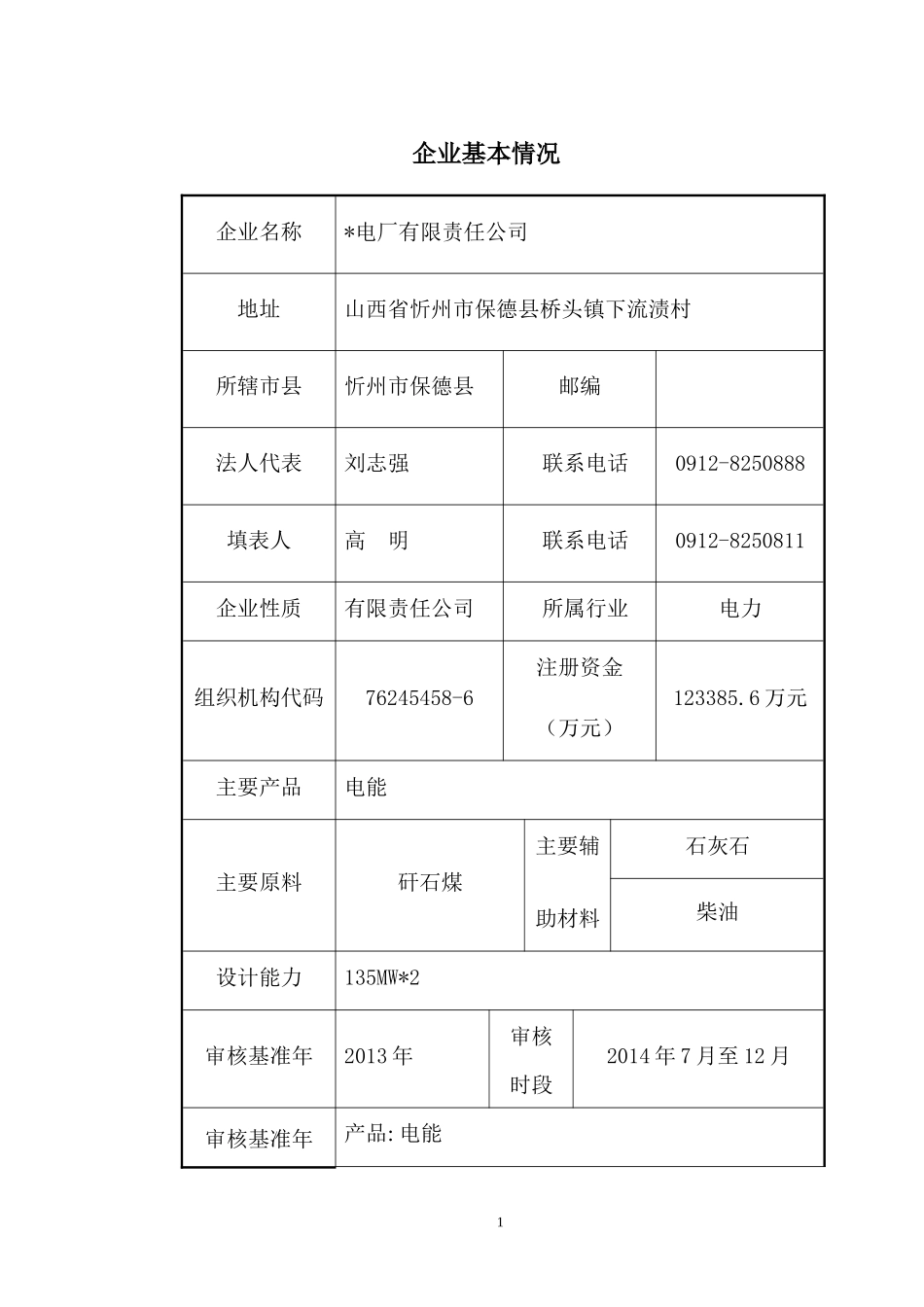 电厂清洁生产审核报告_第1页